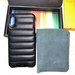 Brand new in box! Baja grip Matelasse black Pontille all leather case XS Max